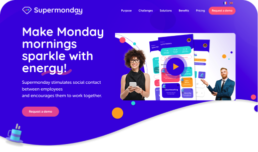 Ecran d'accueil du site web de Supermonday, entreprise cliente de Fotetsa